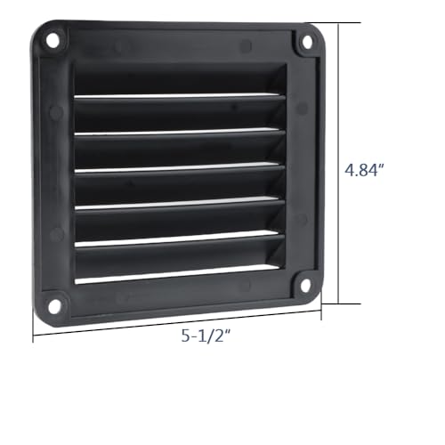 VTurboWay 2 Pcs 5-1/2" Louvered Flush Plastic Thru Vent for Caravan, Marine Boat Vent for Marine, Black, Free Installation Screws - Image 2