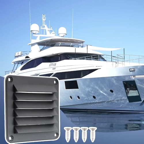 VTurboWay 2 Pcs 5-1/2" Louvered Flush Plastic Thru Vent for Caravan, Marine Boat Vent for Marine, Black, Free Installation Screws - Image 3