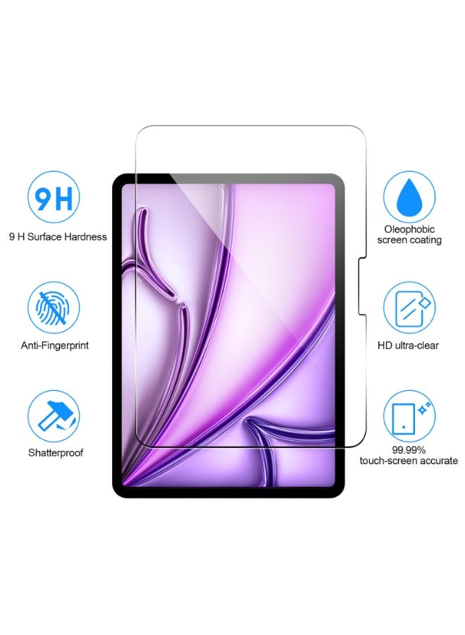 eGreen99 2Pcs for iPad Air 13 inch (2024 6th M2 / 2025 7th M3 / 2026 8th M4) / ipad Pro 12.9 inch (22/21/20/18) Screen Protector, Suitable Protective Cover Friendly Tempered Glass High-Definition Transparent Film， High-Definition Transparent Tempered Glass Film Protection，Clear - Image 2