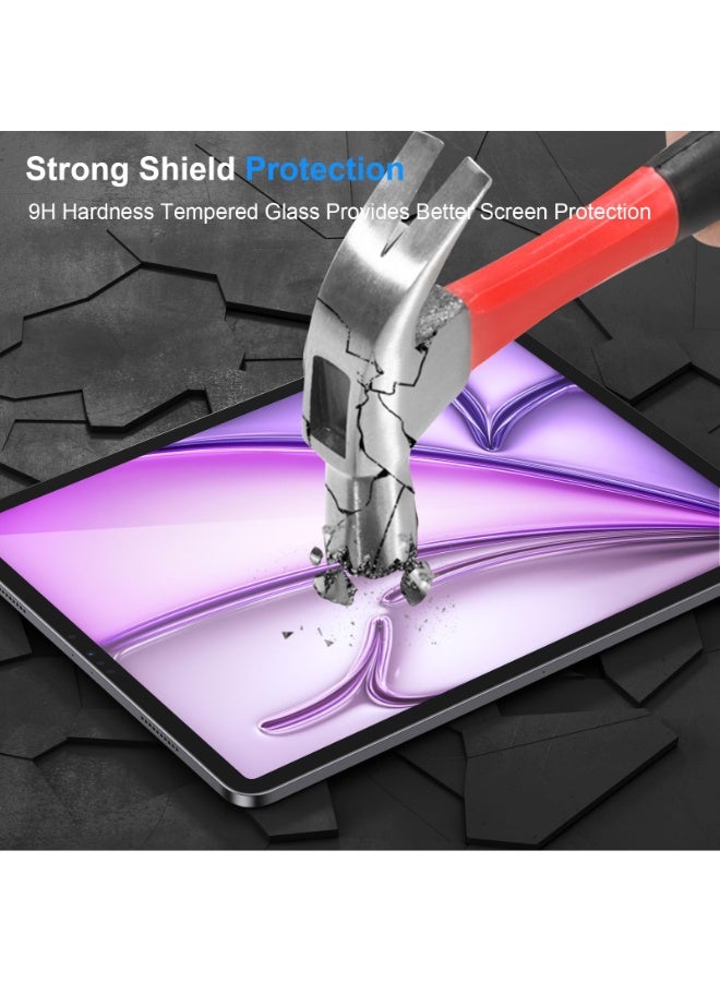 eGreen99 2Pcs for iPad Air 13 inch (2024 6th M2 / 2025 7th M3 / 2026 8th M4) / ipad Pro 12.9 inch (22/21/20/18) Screen Protector, Suitable Protective Cover Friendly Tempered Glass High-Definition Transparent Film， High-Definition Transparent Tempered Glass Film Protection，Clear - Image 3