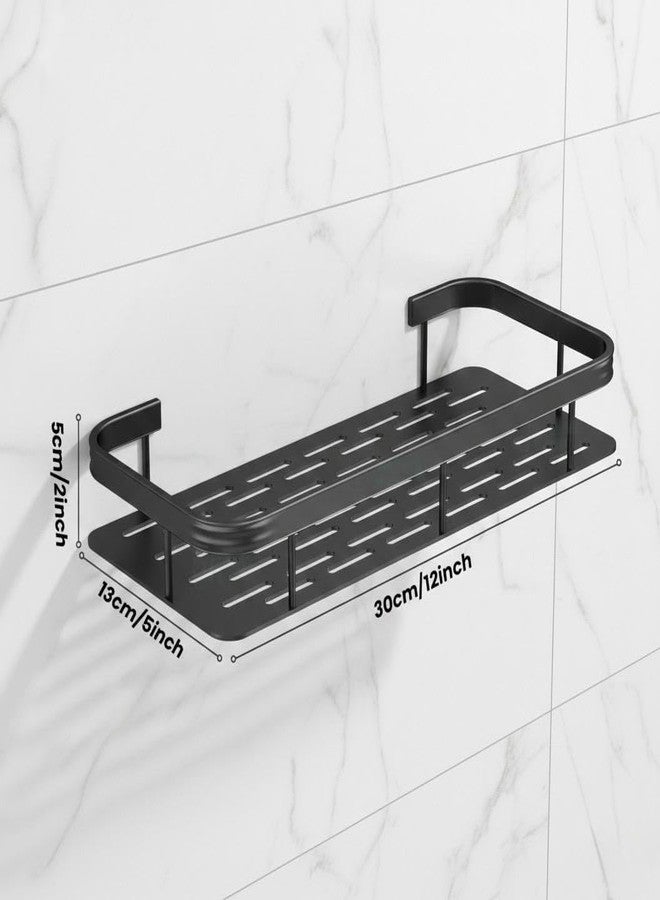 PERDIA Adhesive Bathroom Shelf for Wall Shelf Organizer Wall Mounted Bathroom Shelves | Organizer Racks for Bathroom and Kitchen Accessories | Stylish Wall Stand for Home, Office Pack Of 2 - Image 2