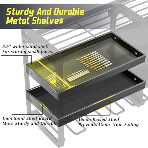 Kodreat Power Tool Organizer Wall Mount,4 Layers Heavy Duty Storage Rack with 8 Drill Holder, Easy Installation, Tool Organizer Wall Mount for Garage Workshop and Home Organization. - Image 2
