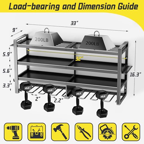 Kodreat Power Tool Organizer Wall Mount,4 Layers Heavy Duty Storage Rack with 8 Drill Holder, Easy Installation, Tool Organizer Wall Mount for Garage Workshop and Home Organization. - Image 5