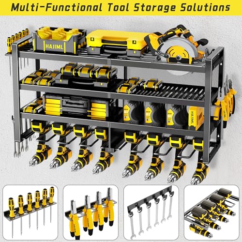 Kodreat Power Tool Organizer Wall Mount,4 Layers Heavy Duty Storage Rack with 8 Drill Holder, Easy Installation, Tool Organizer Wall Mount for Garage Workshop and Home Organization. - Image 3