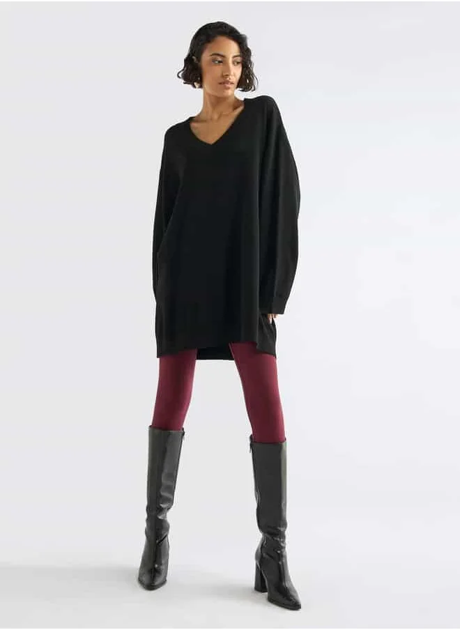 FAV V-neck Sweater with Long Sleeves