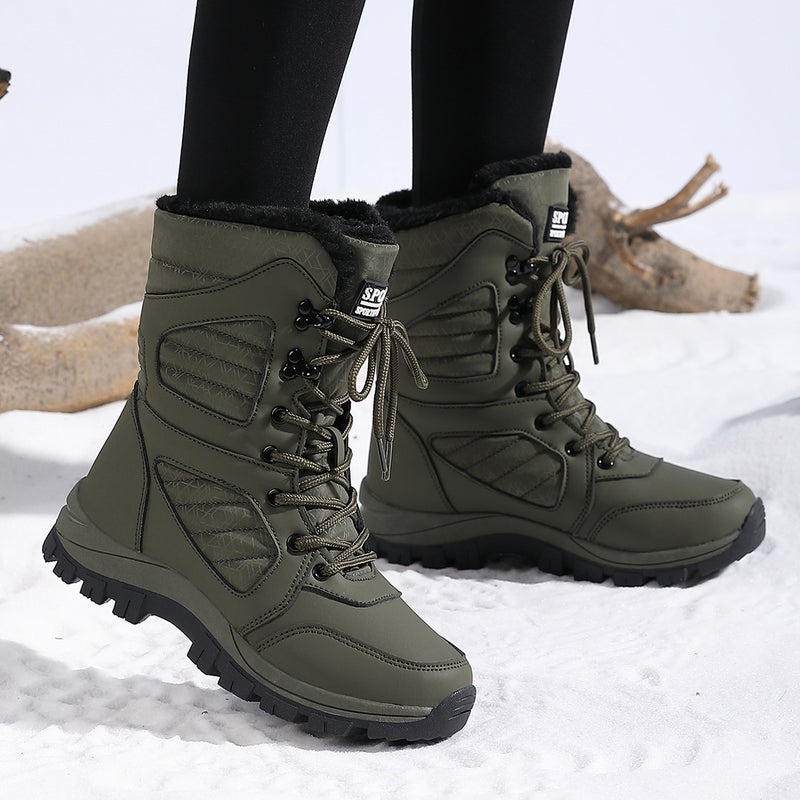 plus size Winter New Style Cotton Shoes Men''s Thickened Long-haired fleece-lined Warm Snow Boots High-top Women''s Non-slip Boots - Image 1