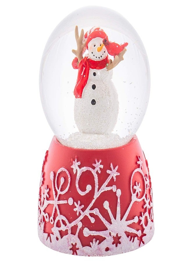 رومان كرة ثلجية حمراء لامعة للعطلات، مصنوعة من الراتنج، مقاس 80 مم، أبعادها 4.75 × 3.25 بوصة، تصدر صوت أجراس العيد. - Image 4