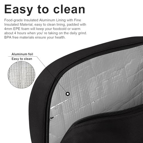 BALORAY Lunch Bag for Women Men Insulated Lunch Box for Adult Reusable Lunch Tote Bag for Work, Picnic or Travel - Image 3