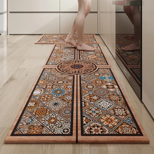 Clefairy Anti Fatigue Kitchen Mats for Floor 2 Piece Set, Waterproof & Non-Skid Kitchen Rugs, Cushioned Kitchen Mat for Standing Washable Comfort Desk Kitchen Runners - Image 1