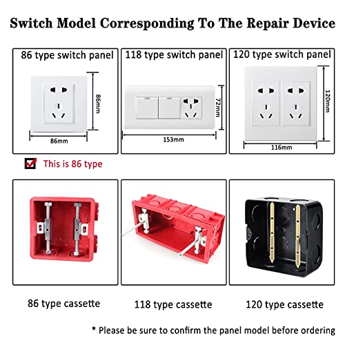 VideoPUP Cassette Repair Device/Electrical Box Repair,86 Type Switch Socket Universal Outlet Box Repairer 10 Screws Tools Sturdy Switch and Socket+1 Wrench-Upgraded Nylon Insulation - Image 2