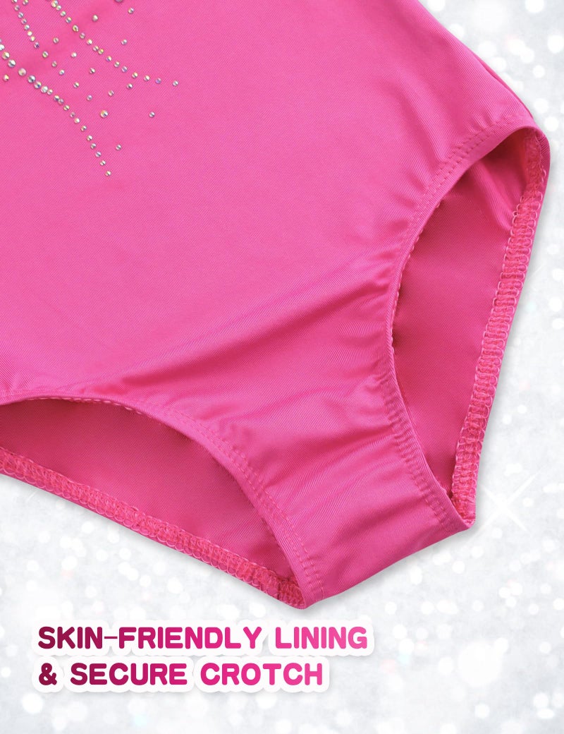 Nymphperi Girls Gymnastics Leotards Size 4t 5t Long Sleeve Diamond Rose Kids Athletic Dancewear - Image 5