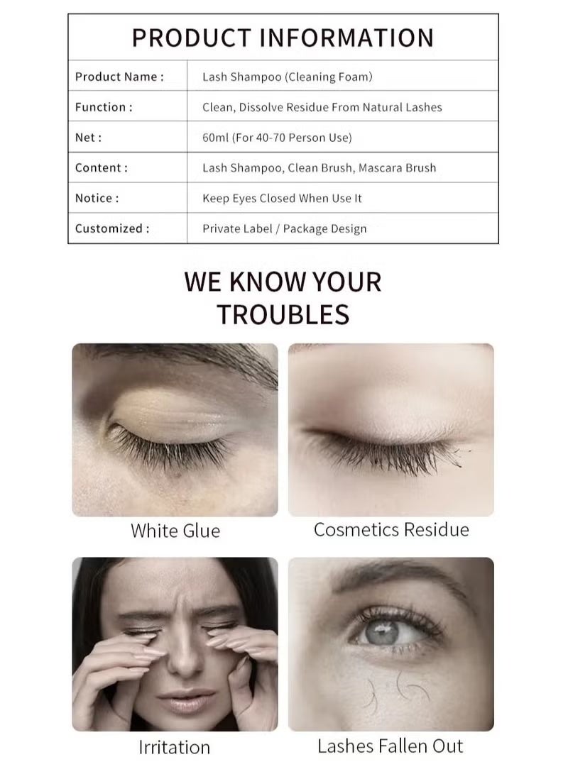 إيكونساين مجموعة منظف الرغوة للرموش والحواجب من آيكون ساين (60 مل) مع أدوات - Image 4