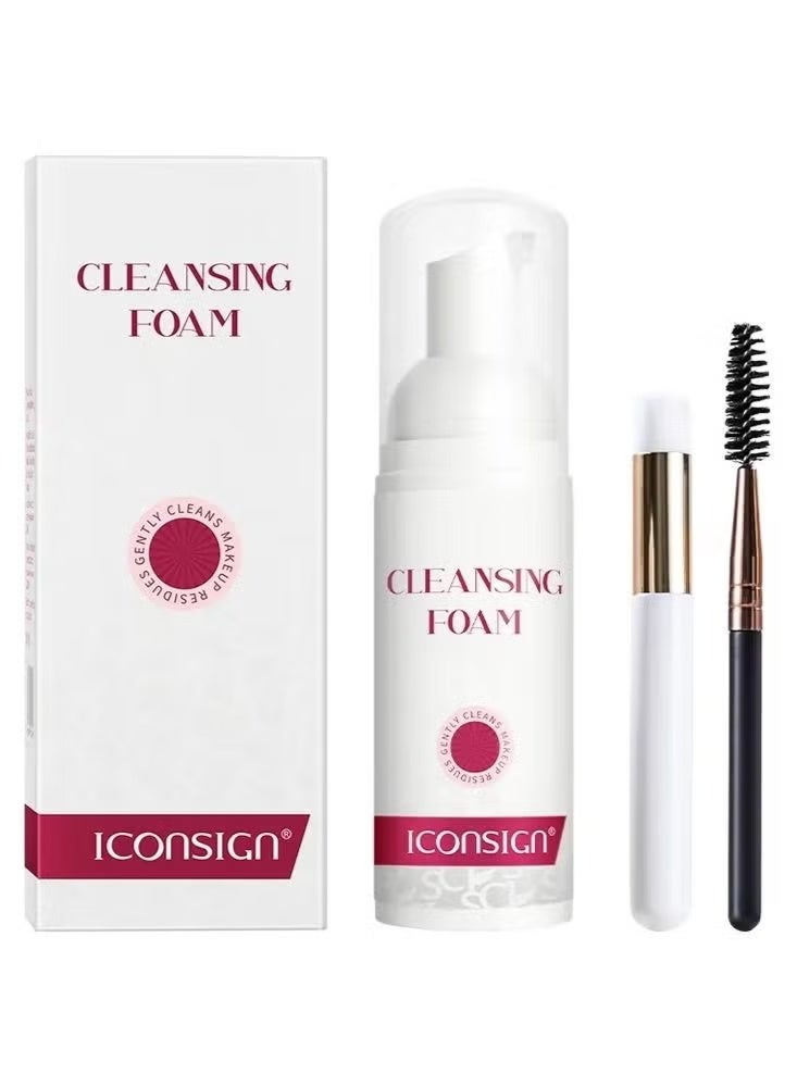 إيكونساين مجموعة منظف الرغوة للرموش والحواجب من آيكون ساين (60 مل) مع أدوات - Image 1