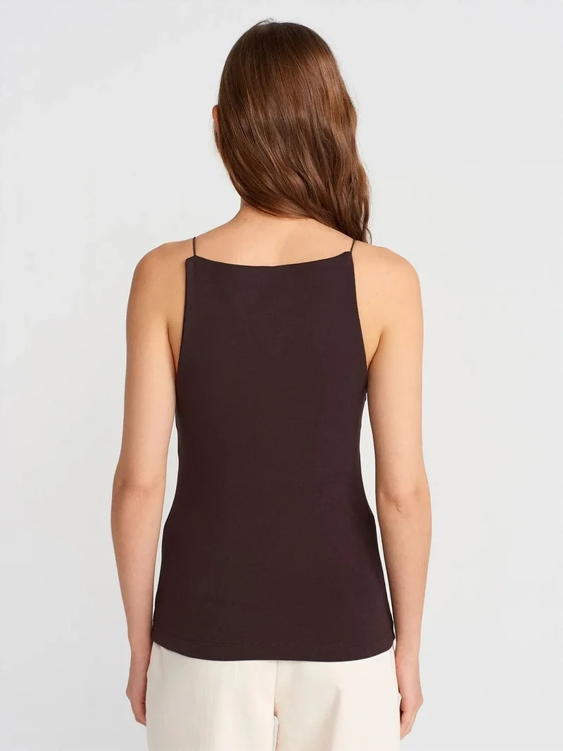 Dilvin DILVIN Slim-Fit Halterneck Jersey Blouse