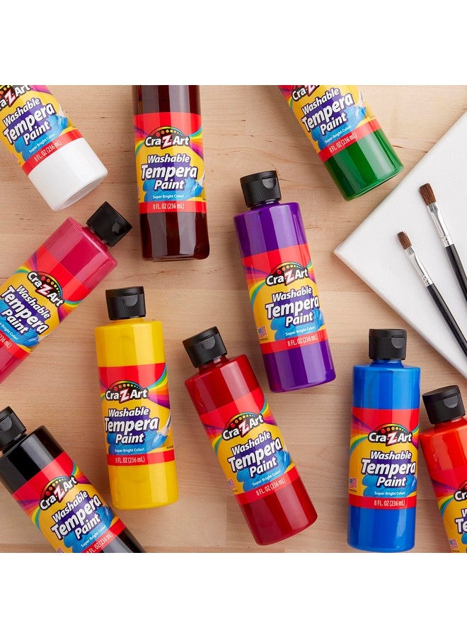 كري-زي-آرت مجموعة طلاء تمبرا قابلة للغسل، 10 قطع، ألوان متنوعة، 8 أونصة لكل زجاجة - Image 2
