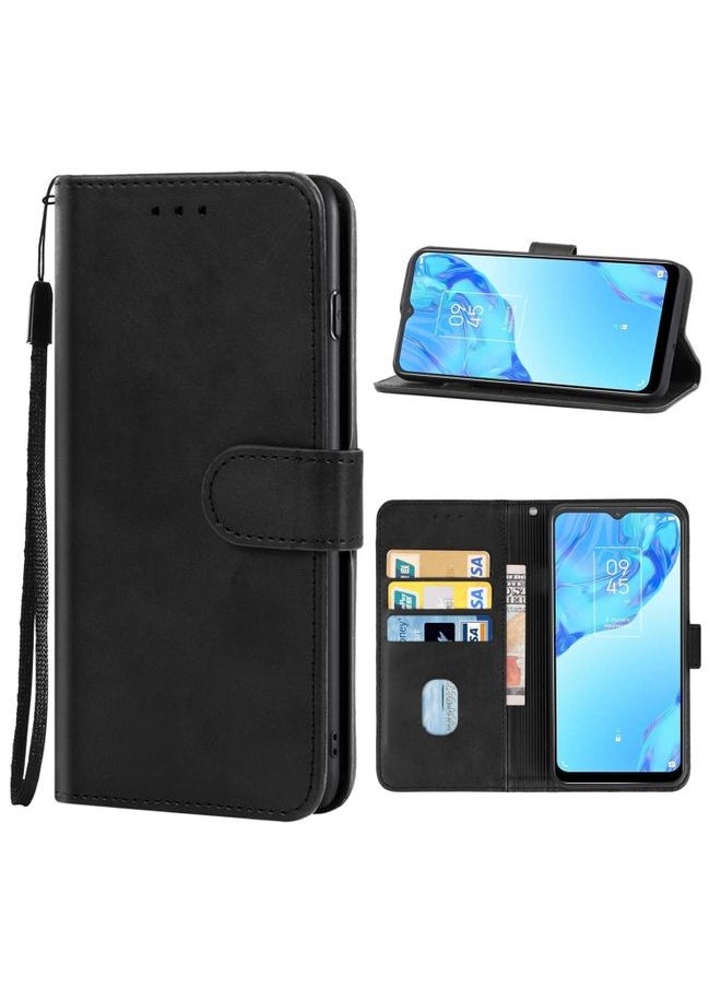 Generic Case Cover Leather Phone Case For TCL 20B Black 