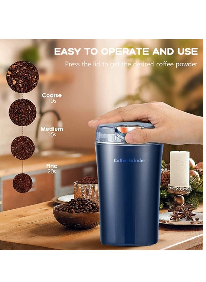 Electric Kitchen Grinder Mixer - Electric Coffee Grinders for Spices, Seeds, Herbs, and Coffee Beans, Spice Blender and Espresso Grinder, Wet and Dry Grinder Stainless Steel - Image 2
