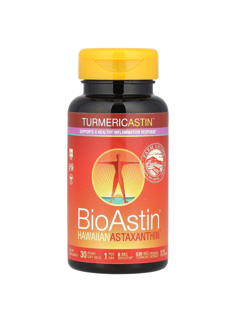 Turmericastin™, BioAstin® Hawaiian Astaxanthin®, 30 Vegan Soft Gels