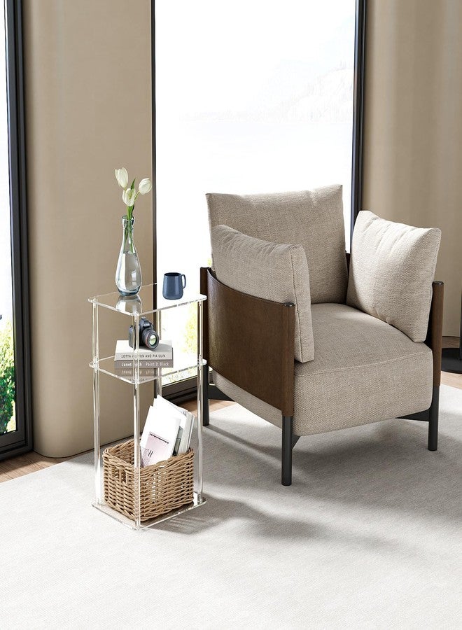 HMYHUM Acrylic Side Table for Small Spaces, 14" L x 11.5" W x 23.2" H, Nightstand/Bedside Table, Home Accent End Table for Living Room, Bedroom, 3 Tier, Clear - Image 2