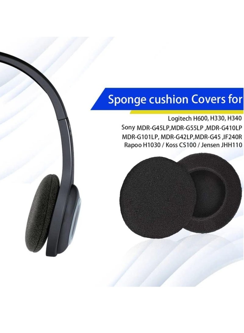 SYOSI Foam Ear Pad Replacement Cushions Headphone Earphone Headset Disposable Sponge Covers 10 Pairs 60mm 2.4" Replacement Foam Ear Pud Earpads Sponge Cushion Covers Headset Black  - Image 3