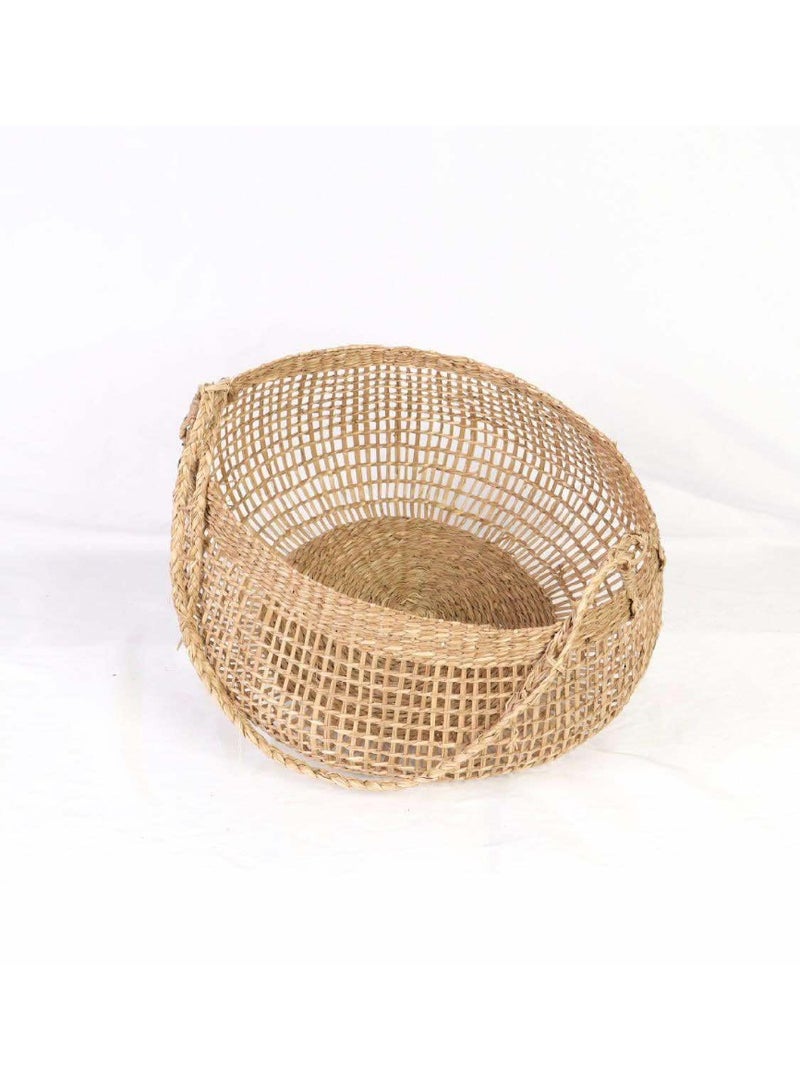 Eco Chic House Natural Woven Boho Baskets with Handles – Set of 3 Handwoven Storage & Decorative Organizer Bins for Home, Shelves, & Bathroom  - Image 4
