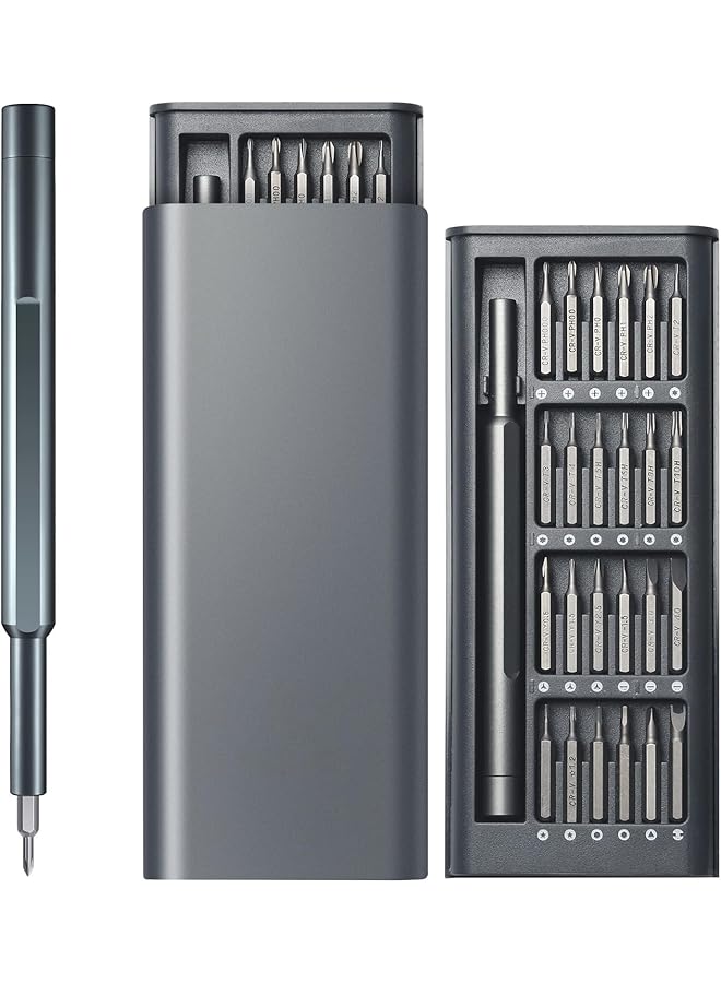 PROMASS مجموعة مفكات البراغي الدقيقة من برومس، 24 في 1 مفك صغير، مجموعة رؤوس مفكات مغناطيسية، مجموعة، مجموعة أدوات مفك يدوي من فولاذ S2، مجموعة أدوات إصلاح - Image 1
