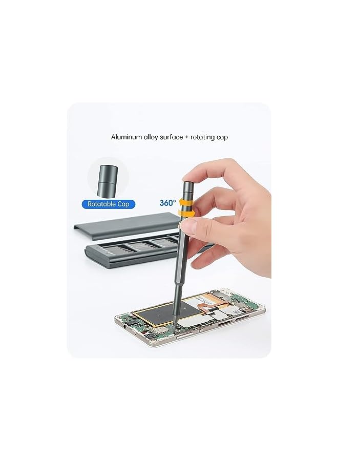 PROMASS مجموعة مفكات البراغي الدقيقة من برومس، 24 في 1 مفك صغير، مجموعة رؤوس مفكات مغناطيسية، مجموعة، مجموعة أدوات مفك يدوي من فولاذ S2، مجموعة أدوات إصلاح - Image 3