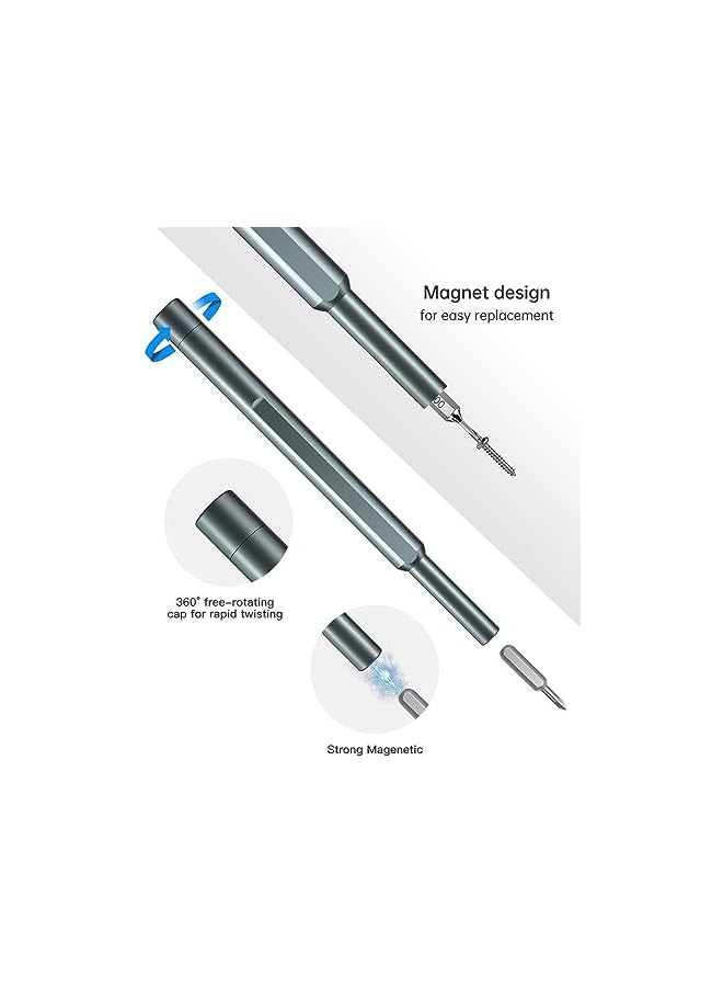 PROMASS مجموعة مفكات البراغي الدقيقة من برومس، 24 في 1 مفك صغير، مجموعة رؤوس مفكات مغناطيسية، مجموعة، مجموعة أدوات مفك يدوي من فولاذ S2، مجموعة أدوات إصلاح - Image 5
