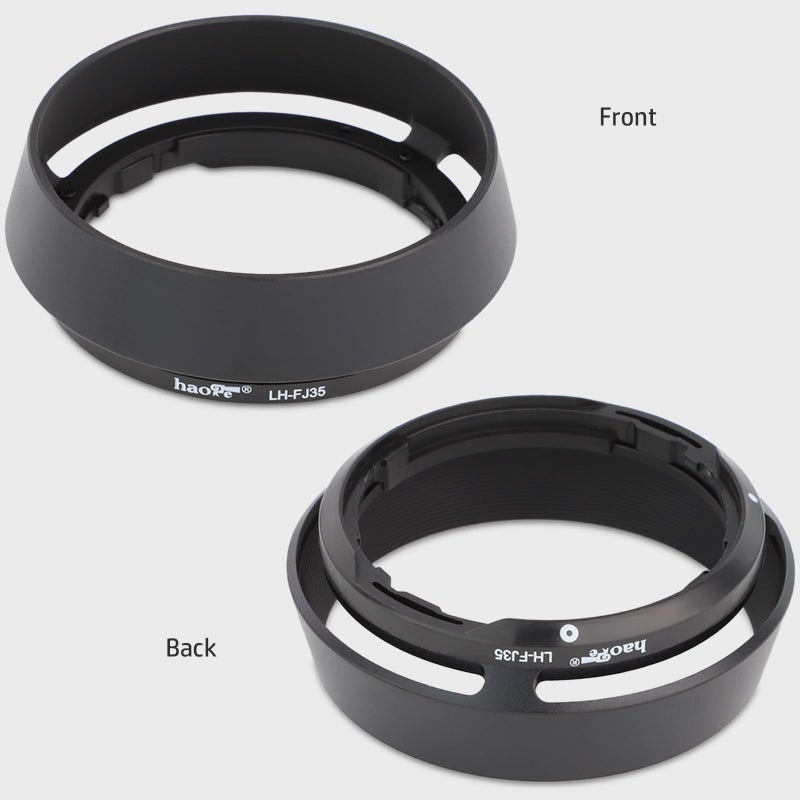 Haoge LH-FJ35 Bayonet Round Metal Lens Hood for Fujifilm Fuji Fujinon XF 35mm f/2 R WR XF35mmF2, XF 23mm f2 R WR XF23mmF2 and XC 35mm F2 XC35mmF2 Lens Replace LH-XF35-2 - Image 2