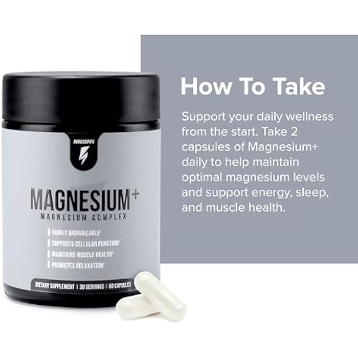 InnoSupps Magnesium Triple-Action Bioavailable Magnesium Complex - Supports Cellular Function, Muscle Cramps Relief, & Restorative Wellness - Nighttime Sleep Supplement (30 Servings) - Image 5