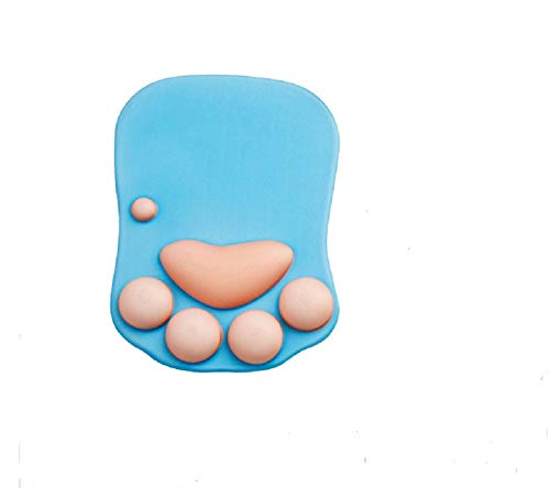 WESAPPINC Cat Paw Mouse Pad with Wrist Support Soft Silicone Wrist Rests Non Slip Ergonomic Mousepad for Office Computer Gaming Desk Decor (10.7x7.8x0.9'') (Light Blue) - Image 2