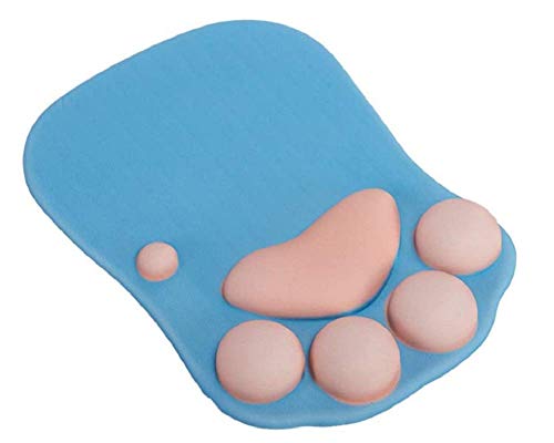 WESAPPINC Cat Paw Mouse Pad with Wrist Support Soft Silicone Wrist Rests Non Slip Ergonomic Mousepad for Office Computer Gaming Desk Decor (10.7x7.8x0.9'') (Light Blue) - Image 5