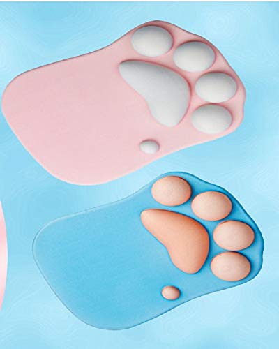WESAPPINC Cat Paw Mouse Pad with Wrist Support Soft Silicone Wrist Rests Non Slip Ergonomic Mousepad for Office Computer Gaming Desk Decor (10.7x7.8x0.9'') (Light Blue) - Image 4
