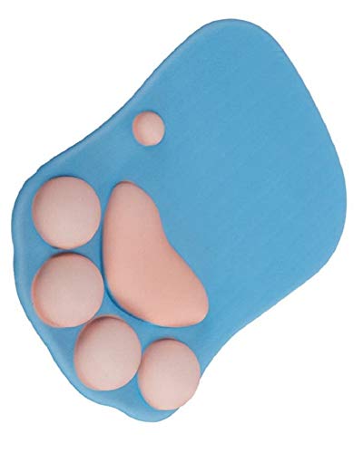 WESAPPINC Cat Paw Mouse Pad with Wrist Support Soft Silicone Wrist Rests Non Slip Ergonomic Mousepad for Office Computer Gaming Desk Decor (10.7x7.8x0.9'') (Light Blue) - Image 3