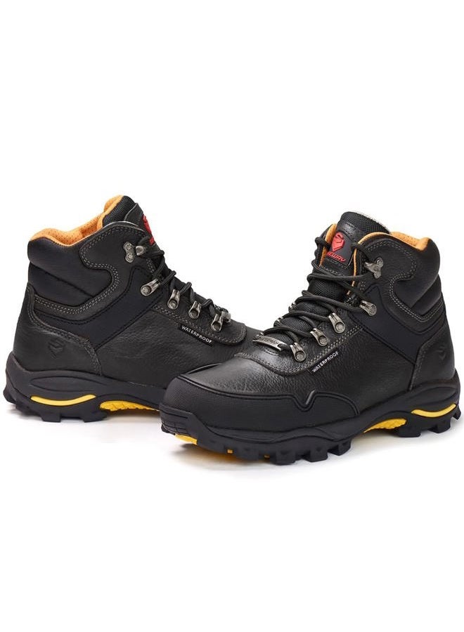 SUREWAY Men's 6" Soft/Steel Toe Heavy Duty Waterproof Work Boot - Leather,Lace Up,Oil/Slip Resistant Dual-Density Comfortable EH Construction Industrial Ankle Safety Men Work Boots,Roofing, Hunting, - Image 3