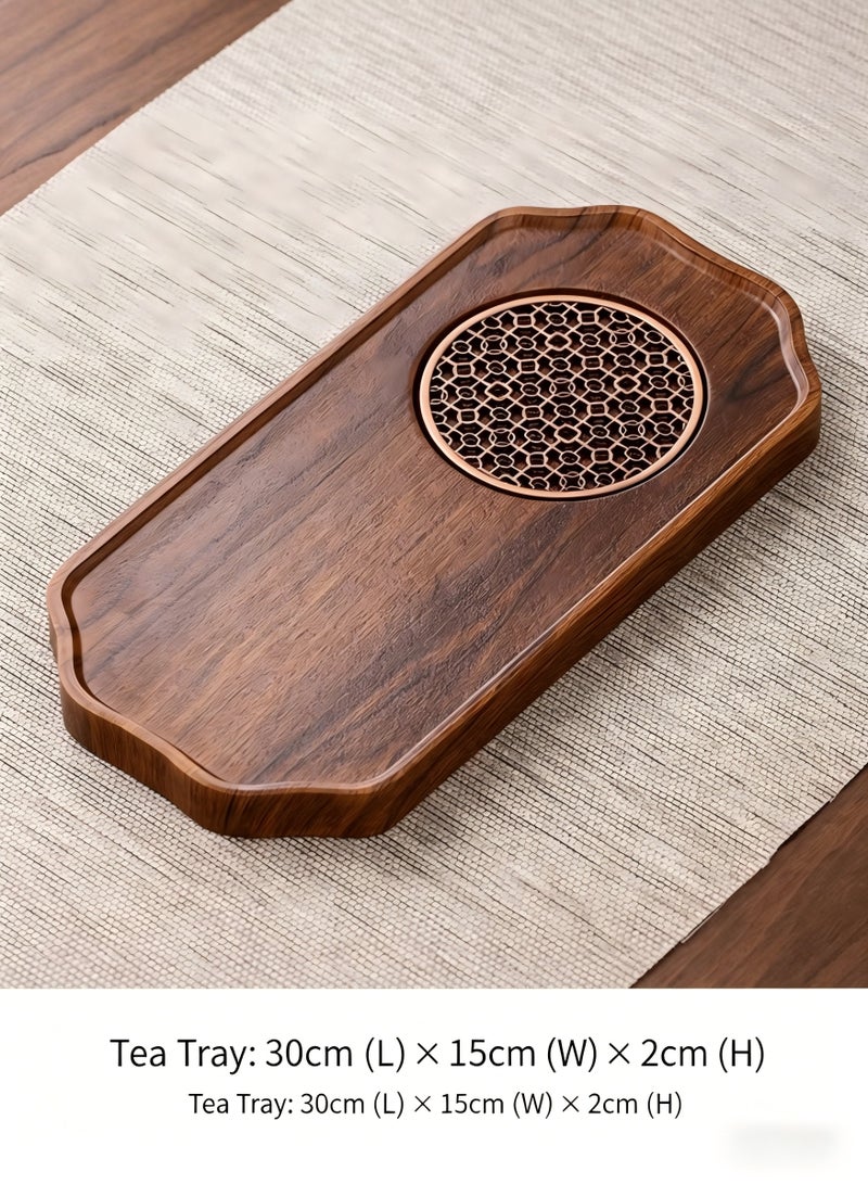 Chinese Style Water Storage Tea Tray, 30cm 11.8in, Household Kungfu Tea Set Serving Tray - Image 4