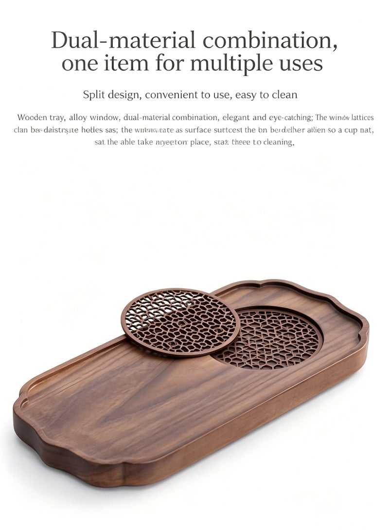 Chinese Style Water Storage Tea Tray, 30cm 11.8in, Household Kungfu Tea Set Serving Tray - Image 2