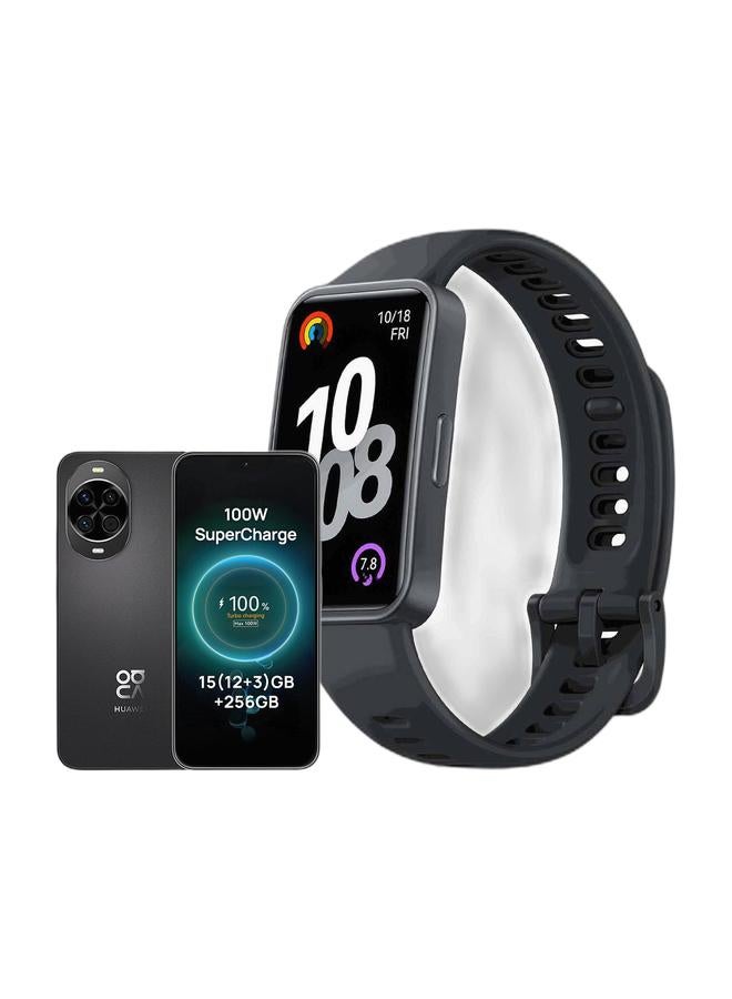 HUAWEI Nova 14 Dual SIM Black  12GB  256GB 4G - Middle East Version & Band 10 Smartwatch, Compatible with iOS Android, Emotional Wellbeing Assistant, Fast Charging And Robust Battery Life, Comfortable Wearing, Pro-Level Sleep Analysis, Durable polymer case Black Bundle - Image 1