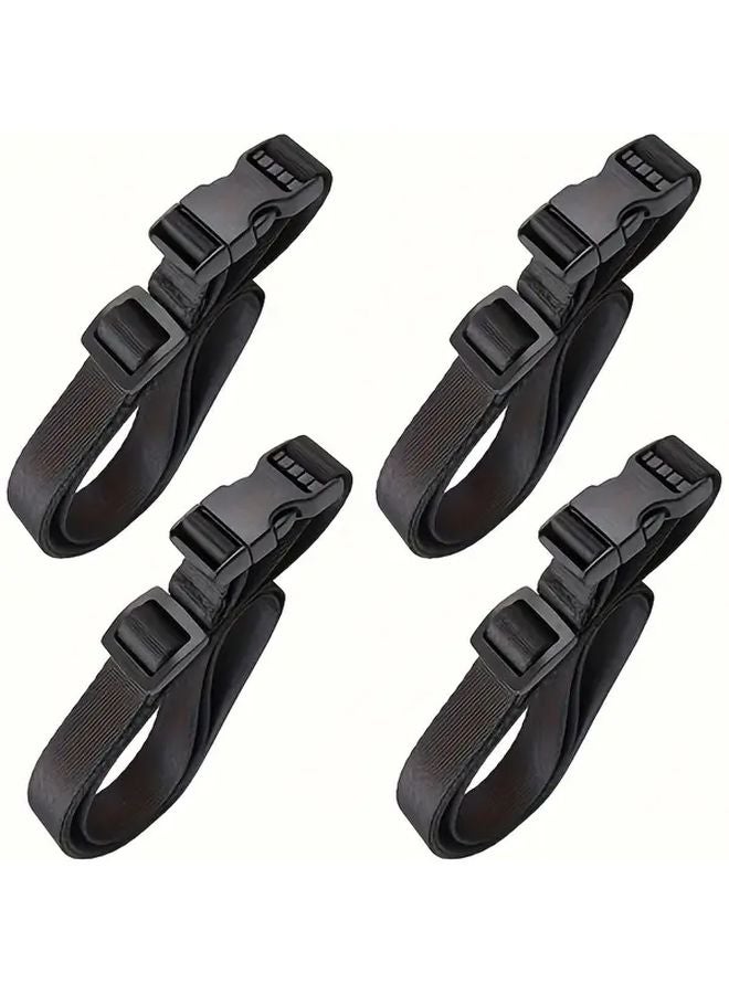 4pcs Heavy Duty Nylon Strap Buckle With Tri Glide Sliders Adjustable Hooks Black - Image 1