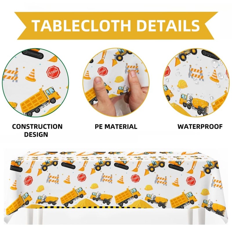 FIGEPO Construction Party Supplies Dump Truck Party Decorations Kits Set arch kit Garland, Construction Backdrop,Construction tablecloth for Kids Party - Image 5