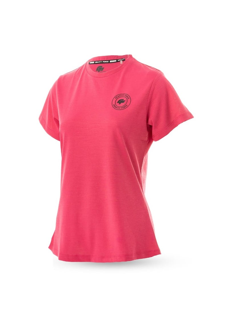 Gravity Force Women’s Compression Workout T-Shirt | Breathable Cotton Blend Short Sleeve Top | Slim Fit Activewear for Gym, Running & Everyday Comfort - Image 2