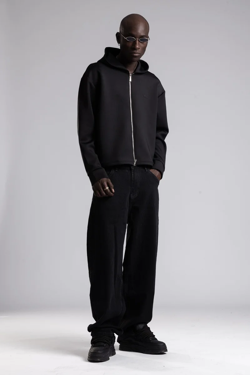 كاتش سترة رياضية بغطاء رأس وسحاب ثنائي الاتجاه