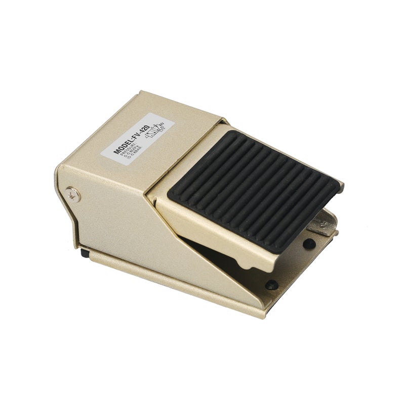 Pneumatic Foot Pedal Valve 1/4-inch Air Inlet & Outlet 1/8-inch Exhaust 4 Way 2 Position Pneumatic Air Flow Control Foot Press Valve Direct Drive Type - Image 1