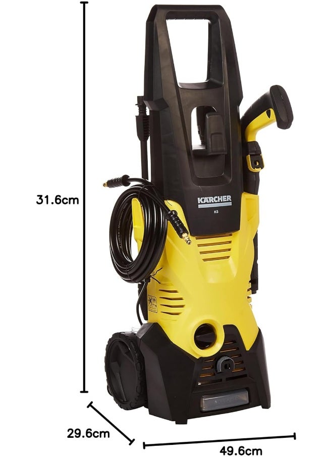KARCHER - Karcher K3 Pressure Washer 1600W, Black/Yellow, 275 x 279 x 803 mm,1.601-838.0 - Image 1