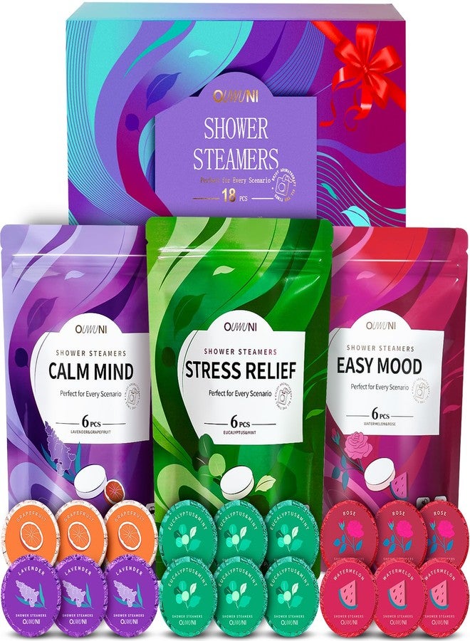 Ouwuni Shower Steamers Aromatherapy - 18 Pack Shower Bombs Natural Organic Essential Oils, Mothers Day Gifts for Mom Wife, Self Care Relaxation Gifts for Women Her Grandma - Image 1