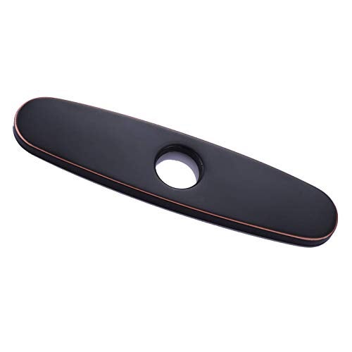 RBROHANT Sink Hole Cover, Faucet Hole Deck Plate 10" Oil Rubbed Bronze Escutcheon Plate for 1 or 3 Hole Kitchen Bathroom Sink Faucet RBROHANT - Image 1