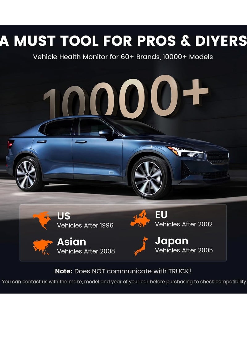 Ancel OBD2 Scanner Diagnostic Tool, ABS SRS Transmission Airbag Car Scanner, Check Engine Car Code Reader, Automotive Diagnostic Scanner - Image 5