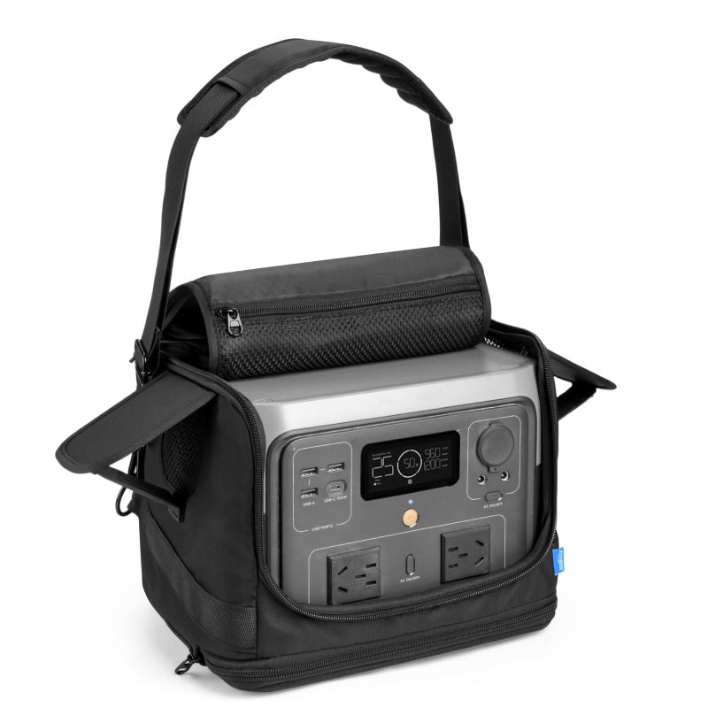 Xxerciz Carrying Case Compatible with ECOFLOW River 2 ProRiver 2 Max Storage Bag with Adjustable Shoulder Strap Soft Generator Cover with Waterproof Bottom and Side Zippers for Outdoor Travel - Image 2