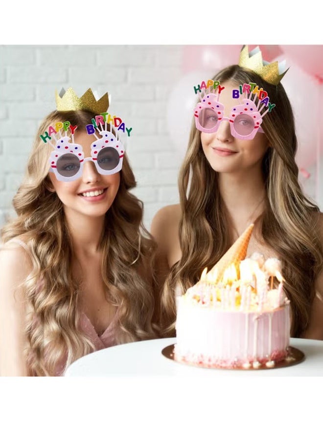 Happy D 4 Pcs Birthday Party Glasses Sweet Cream Birthday Cake Glasses Novel Sunglasses Funny Eye Glasses,for Party Supplies - Image 5