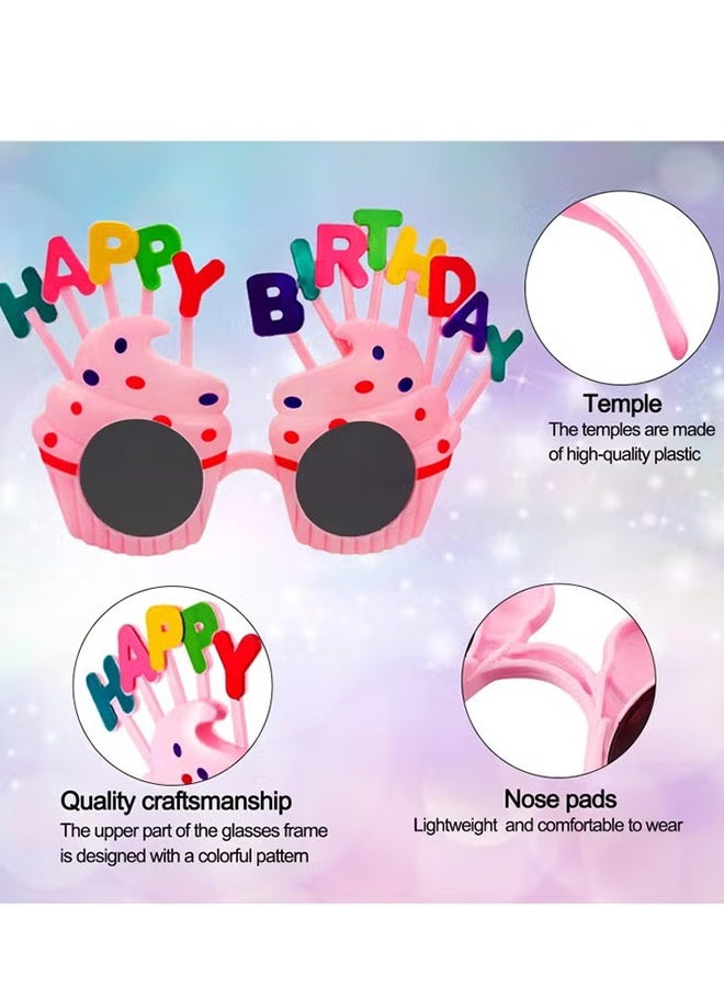 Happy D 4 Pcs Birthday Party Glasses Sweet Cream Birthday Cake Glasses Novel Sunglasses Funny Eye Glasses,for Party Supplies - Image 3
